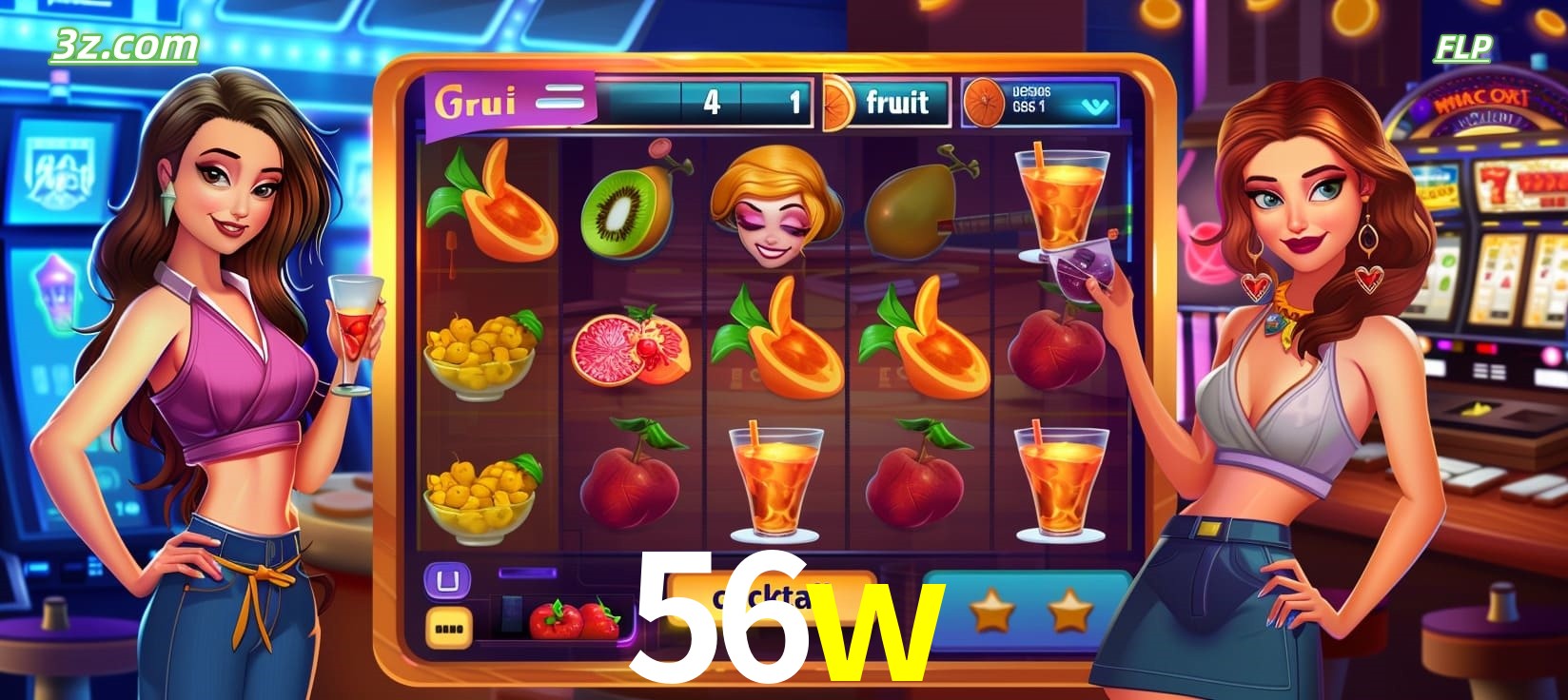 56w cassino online com caça-níqueis de frutas e coquetéis coloridos